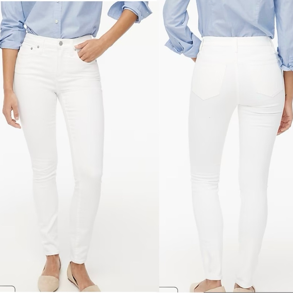 J‎ Crew Factory Women’s Sz 28 9” Mid Rise White Skinny Jean in Signature Stretch